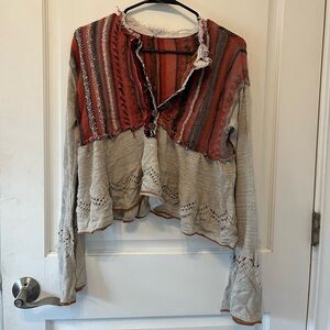 Free People button up top
